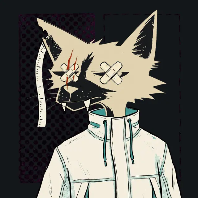 Broker #0253, a screenprinted alley cat.