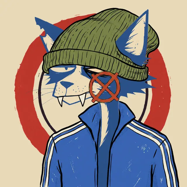 Broker #0255, a screenprinted alley cat.
