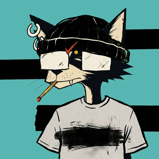 Broker #0262, a screenprinted alley cat.