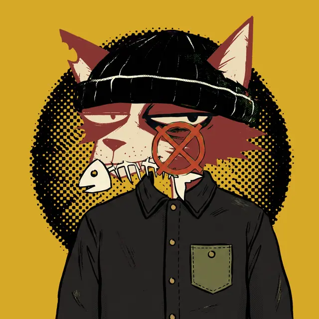 Broker #0304, a screenprinted alley cat.