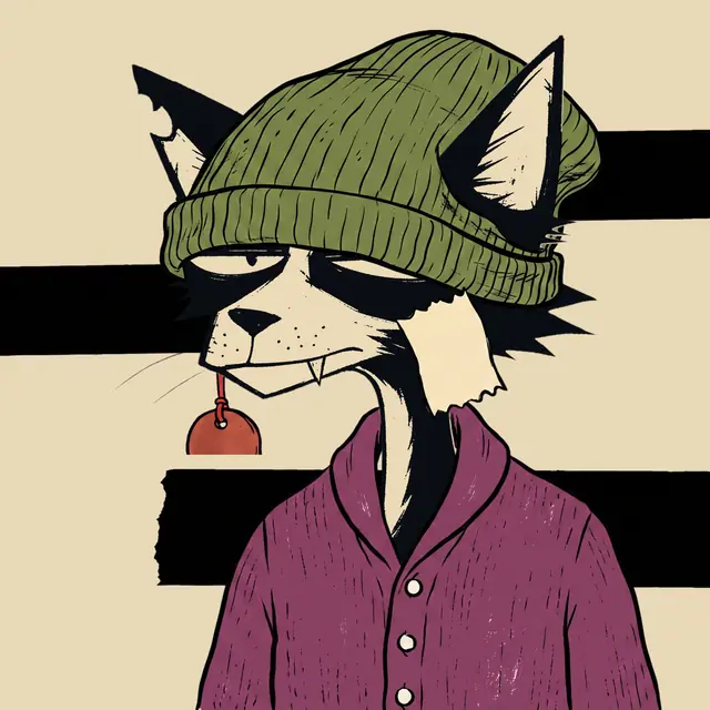 Broker #0305, a screenprinted alley cat.