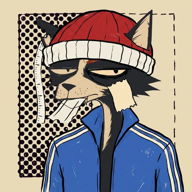 Broker #0314, a screenprinted alley cat.