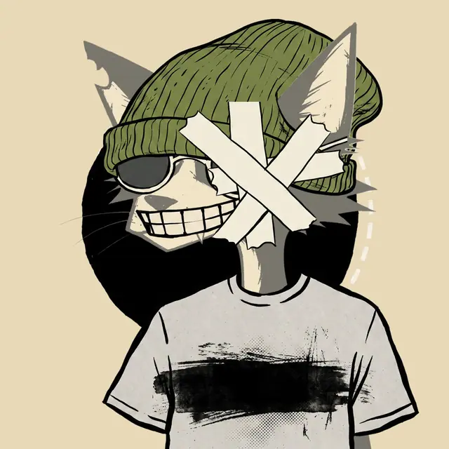 Broker #0334, a screenprinted alley cat.