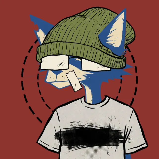 Broker #0349, a screenprinted alley cat.