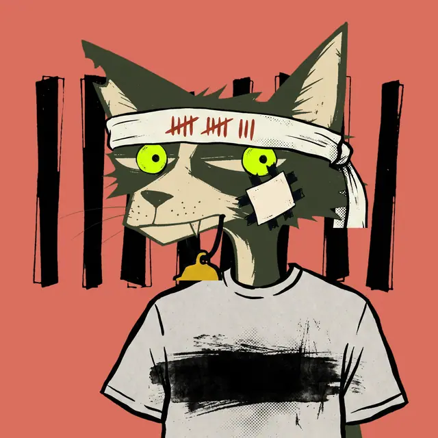 Broker #0036, a screenprinted alley cat.