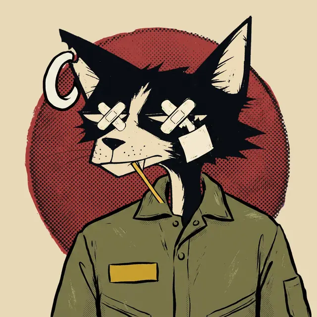 Broker #0382, a screenprinted alley cat.