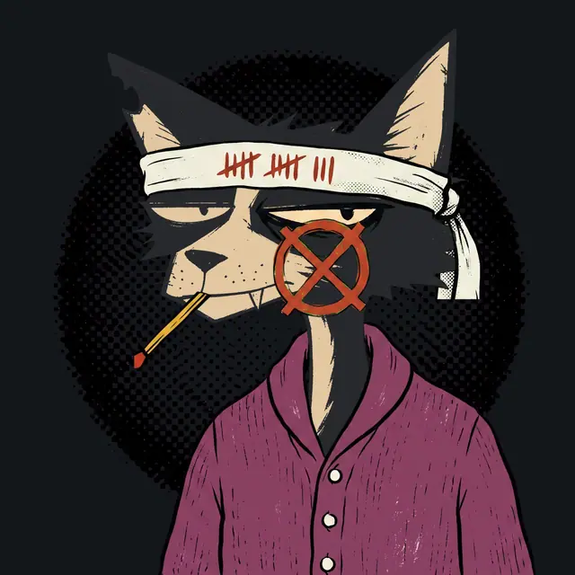Broker #0387, a screenprinted alley cat.