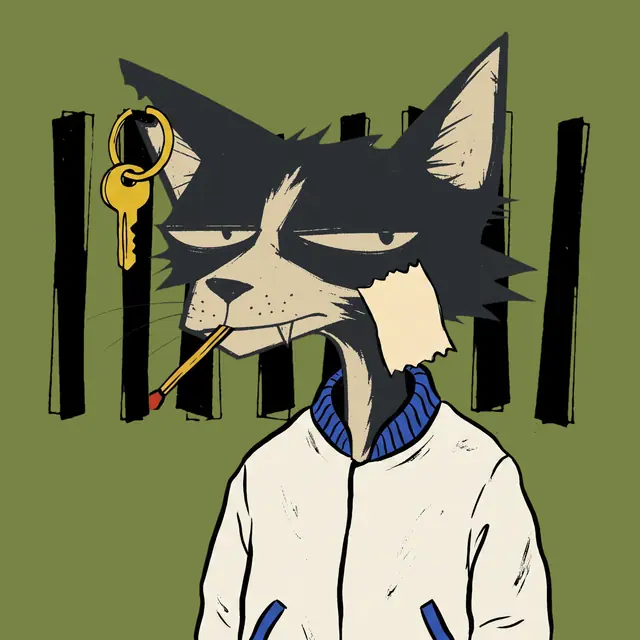 Broker #0402, a screenprinted alley cat.