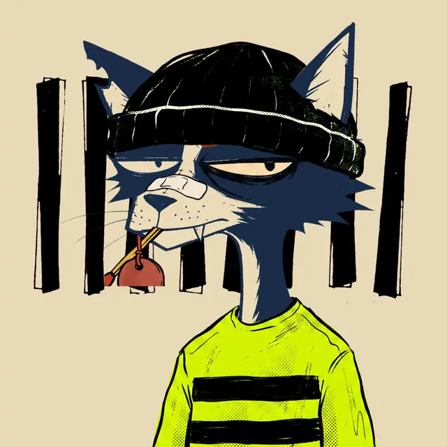 Broker #0417, a screenprinted alley cat.