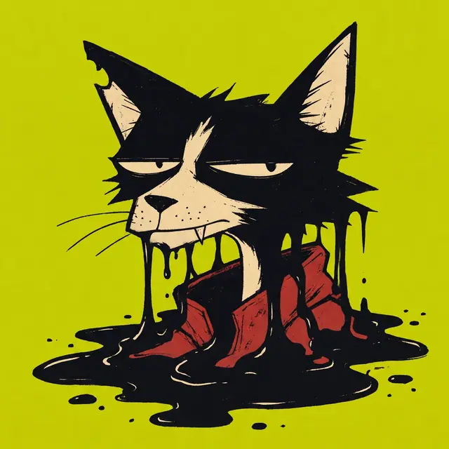 Broker #0042, a screenprinted alley cat.