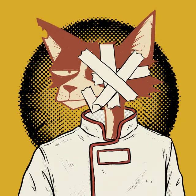 Broker #0432, a screenprinted alley cat.