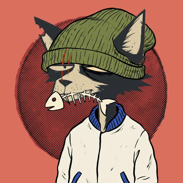Broker #0436, a screenprinted alley cat.
