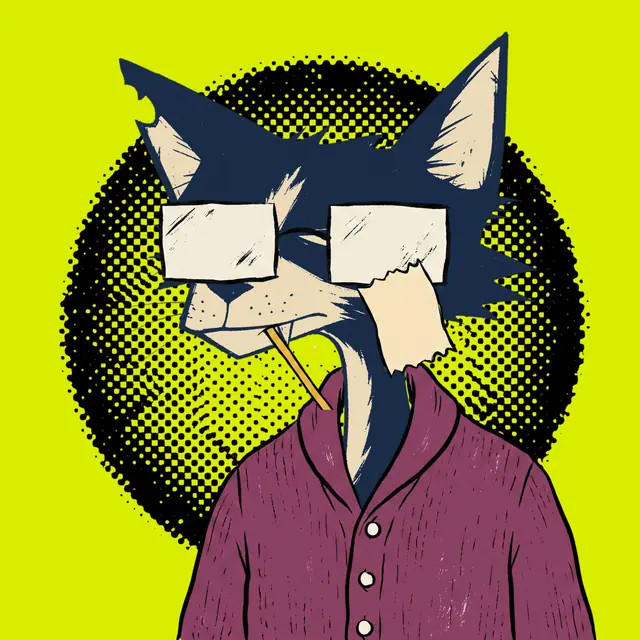 Broker #0442, a screenprinted alley cat.