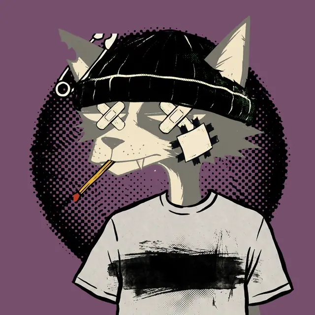 Broker #0005, a screenprinted alley cat.