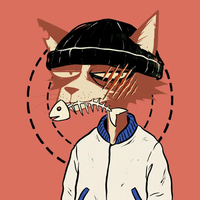 Broker #0509, a screenprinted alley cat.