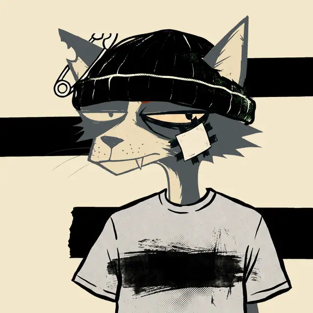 Broker #0516, a screenprinted alley cat.