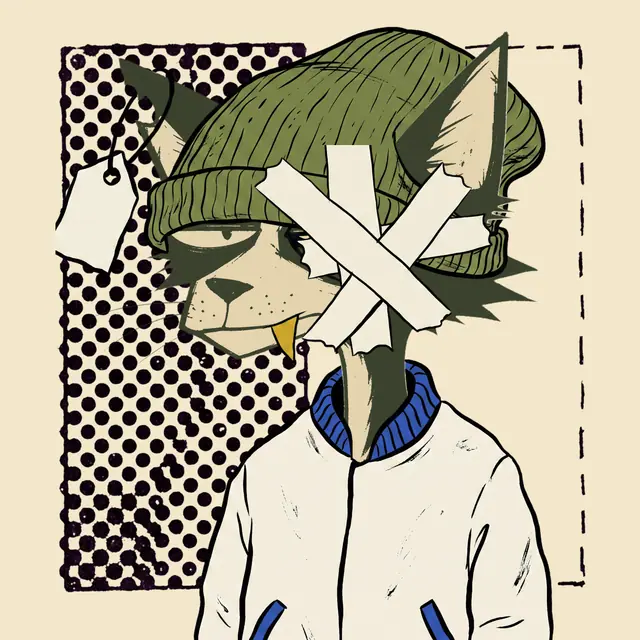Broker #0531, a screenprinted alley cat.