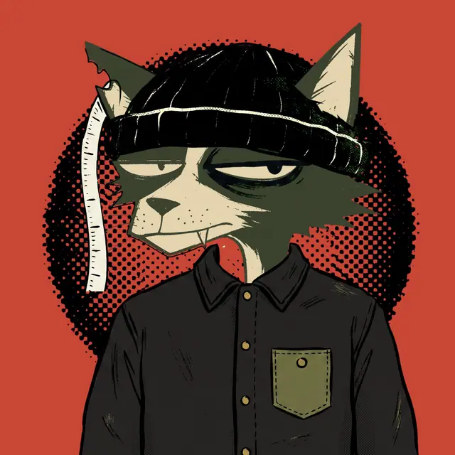 Broker #0547, a screenprinted alley cat.