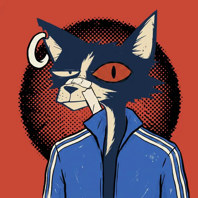 Broker #0549, a screenprinted alley cat.
