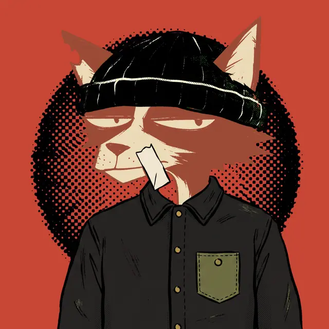 Broker #0584, a screenprinted alley cat.