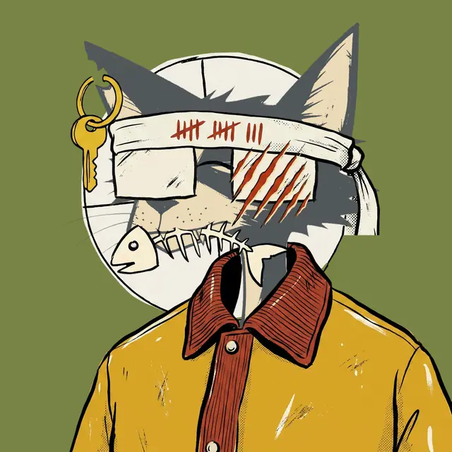 Broker #0592, a screenprinted alley cat.