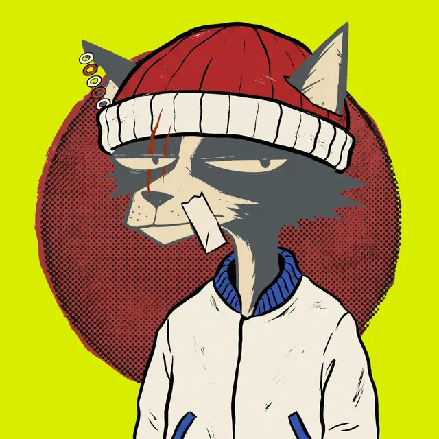 Broker #0643, a screenprinted alley cat.