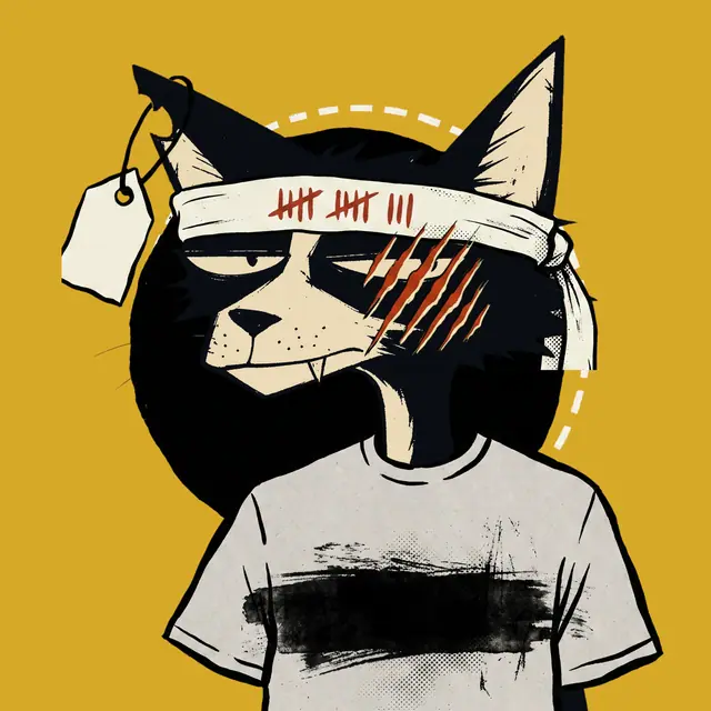 Broker #0065, a screenprinted alley cat.