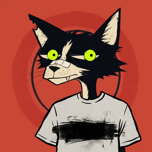 Broker #0654, a screenprinted alley cat.