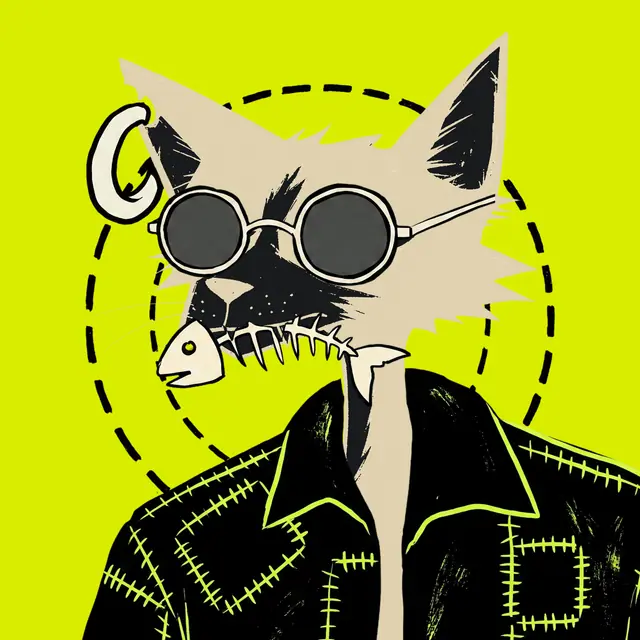 Broker #0663, a screenprinted alley cat.