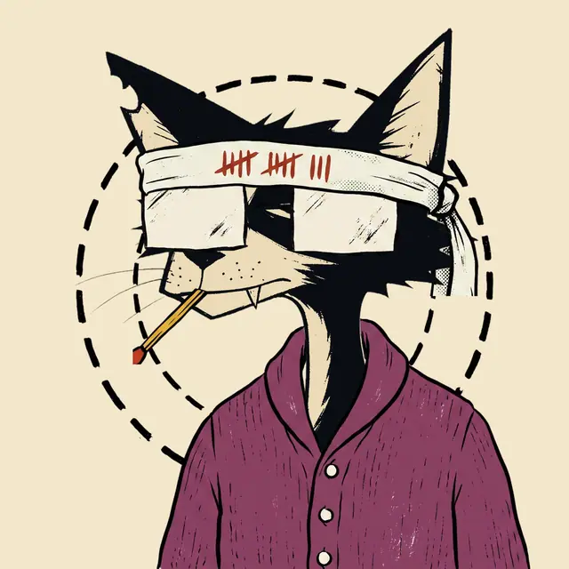 Broker #0666, a screenprinted alley cat.