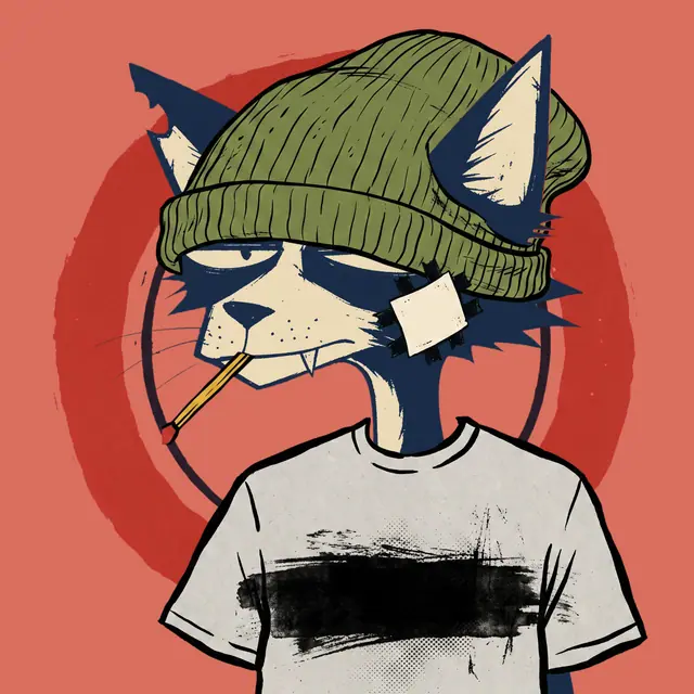 Broker #0674, a screenprinted alley cat.