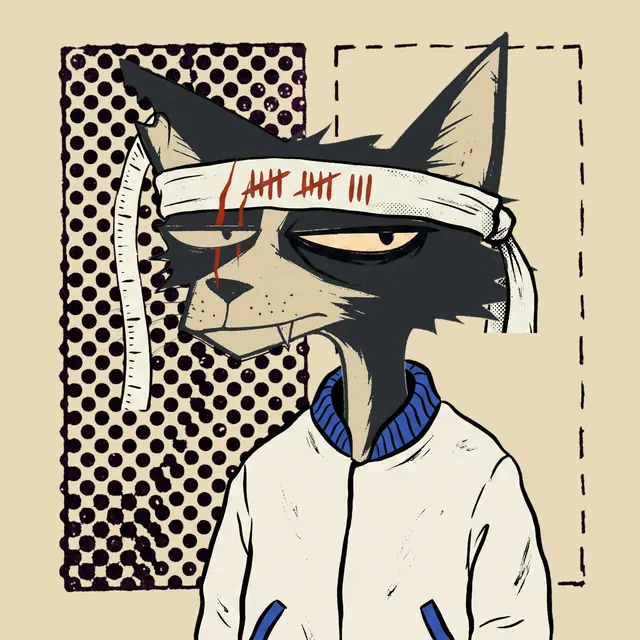Broker #0742, a screenprinted alley cat.