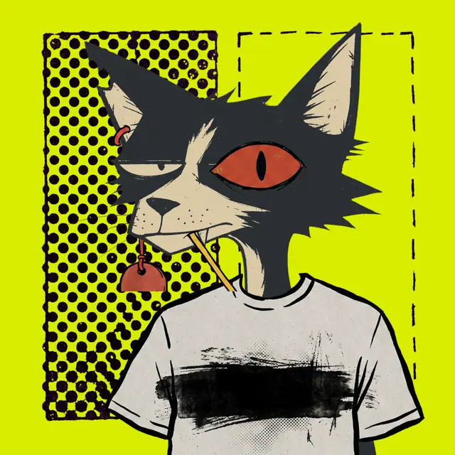 Broker #0764, a screenprinted alley cat.