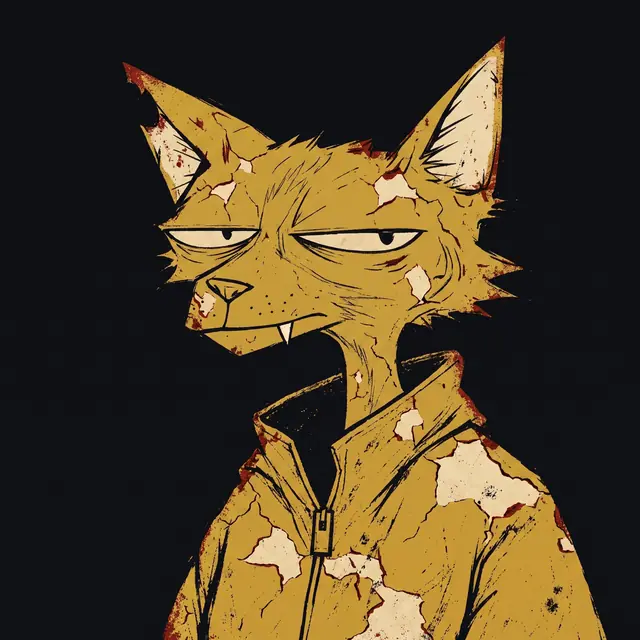 Broker #0771, a screenprinted alley cat.
