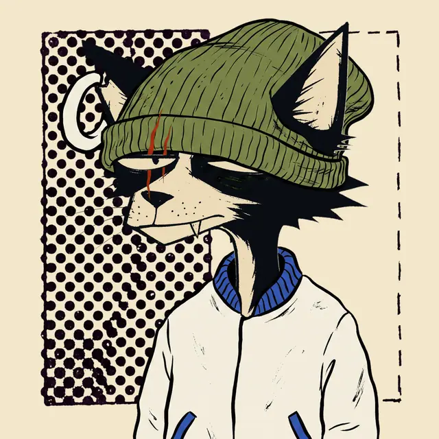 Broker #0780, a screenprinted alley cat.