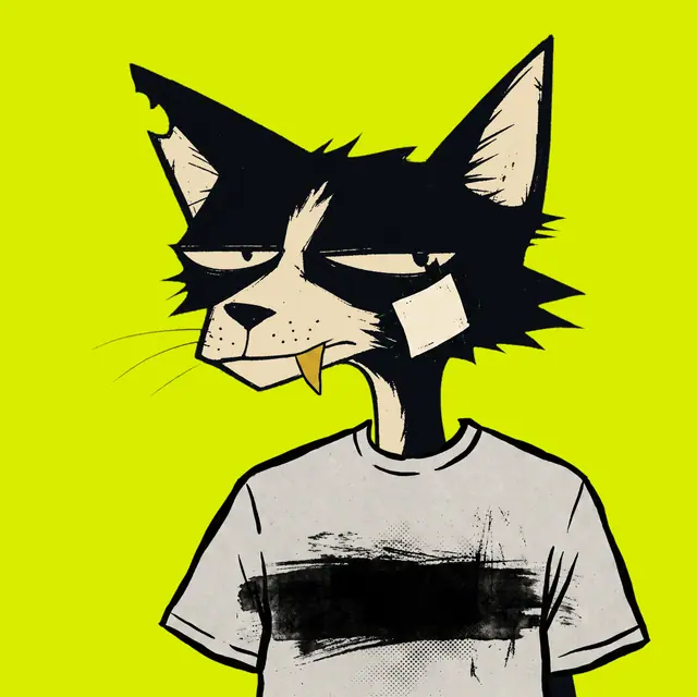 Broker #0797, a screenprinted alley cat.
