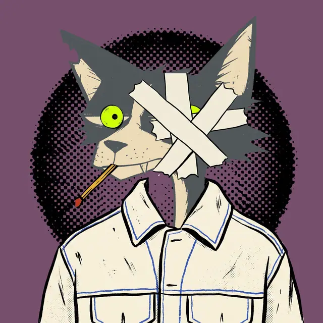 Broker #0804, a screenprinted alley cat.