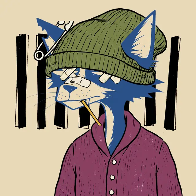 Broker #0810, a screenprinted alley cat.