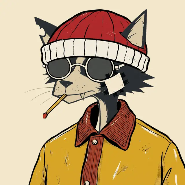Broker #0082, a screenprinted alley cat.