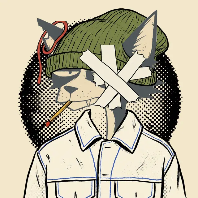 Broker #0830, a screenprinted alley cat.
