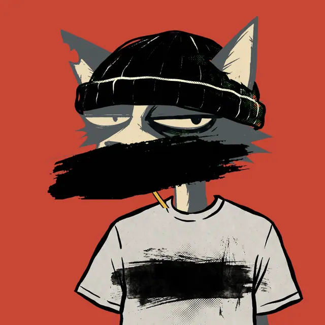 Broker #0833, a screenprinted alley cat.