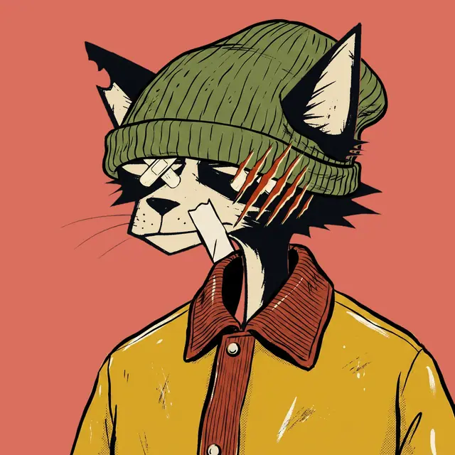 Broker #0835, a screenprinted alley cat.