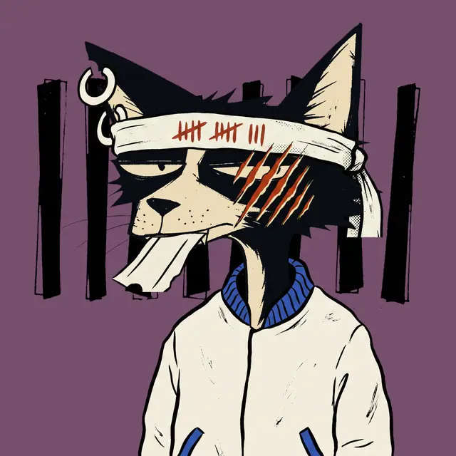 Broker #0843, a screenprinted alley cat.