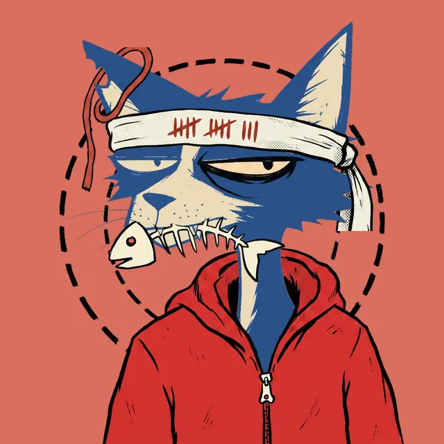Broker #0877, a screenprinted alley cat.