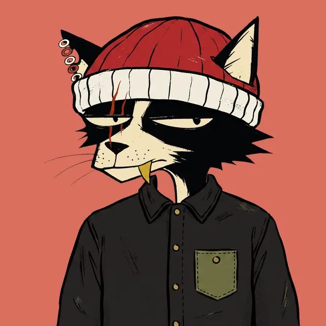 Broker #0088, a screenprinted alley cat.