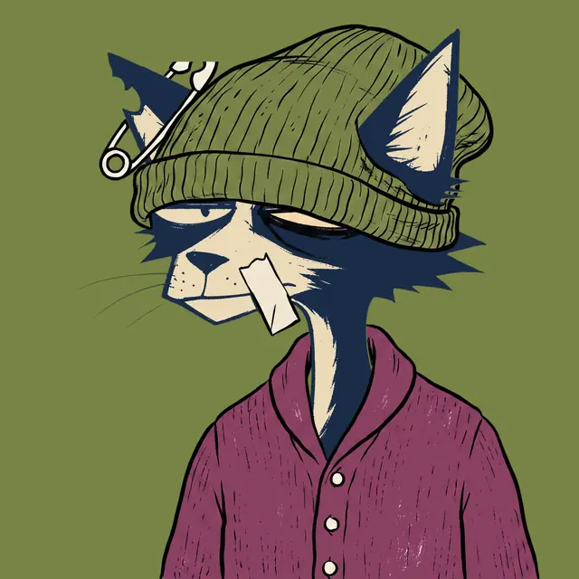 Broker #0885, a screenprinted alley cat.