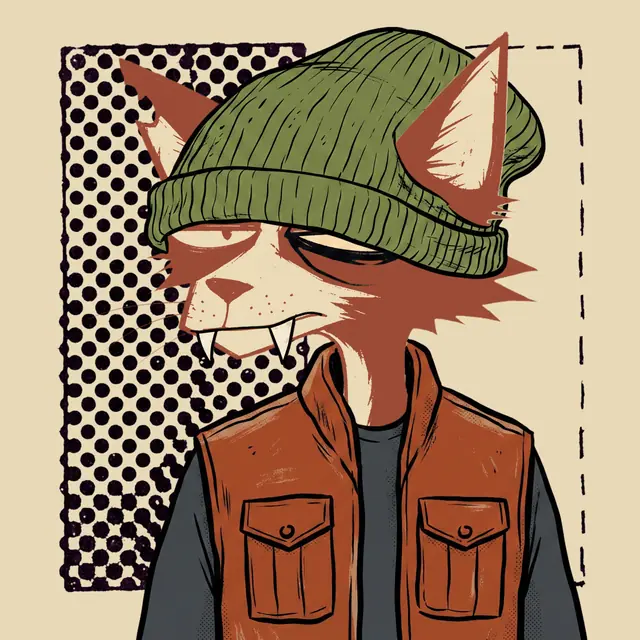 Broker #0089, a screenprinted alley cat.