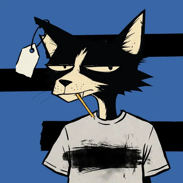 Broker #0890, a screenprinted alley cat.