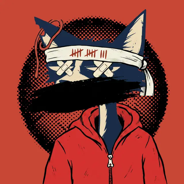Broker #0090, a screenprinted alley cat.
