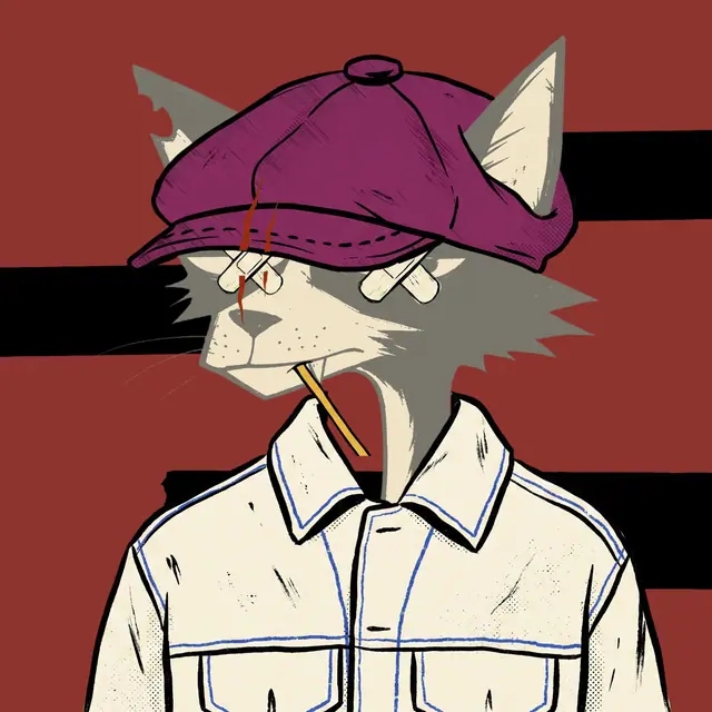Broker #0905, a screenprinted alley cat.